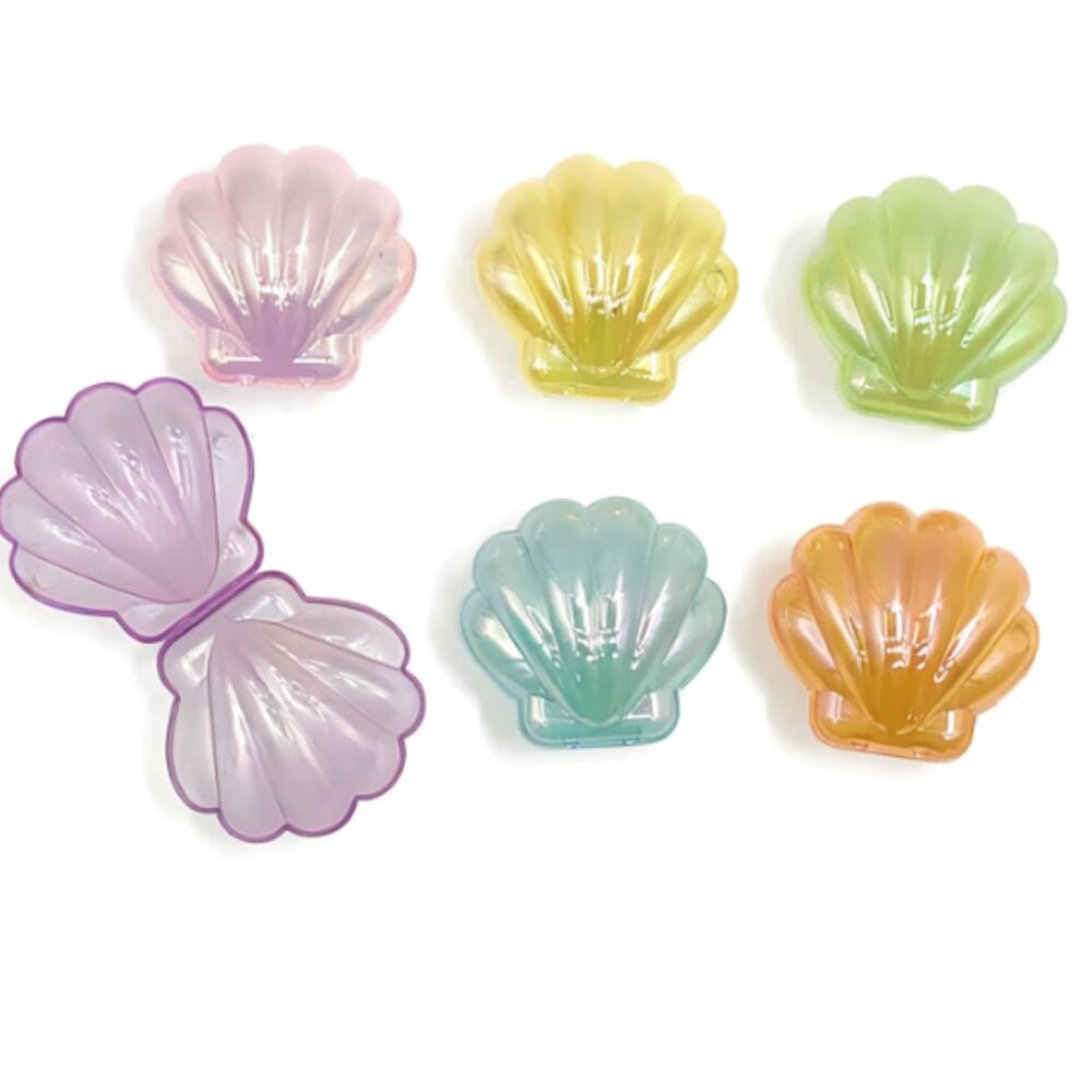 Clam Seashell Shaped Snap Close Party Easter Mermaid Treat Containers NEW